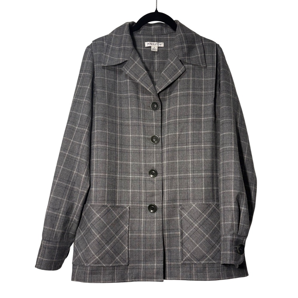 Pendleton Women's Limited Edition '49ER Jacket - Grey Plaid Wool - Size M